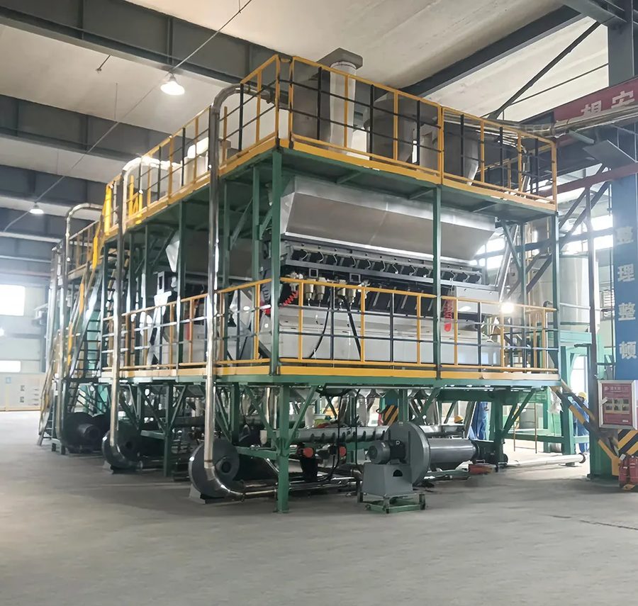 Large factory production hall in China with processing equipment